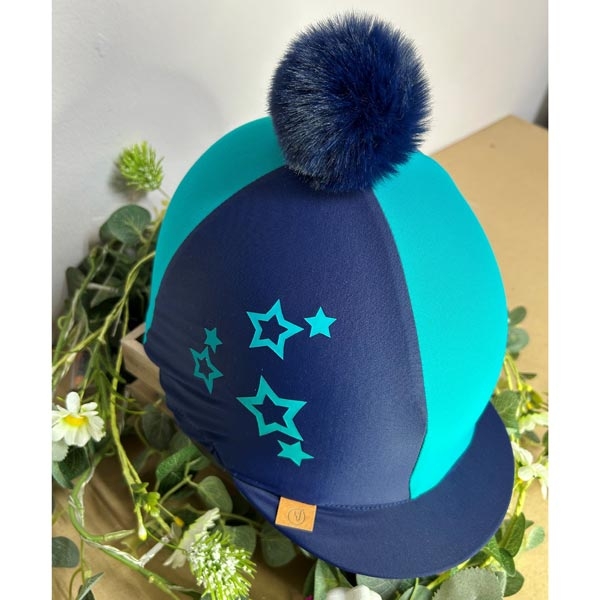 EquiSilks Stellar Helmet Cover Blue